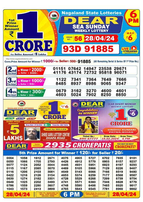 ডিয়ার লটারি রেজাল্ট|Dear Lottery Result Today 6PM Winners List (OUT) LIVE 05.